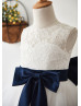 Keyhole Back Ivory Lace Tulle Cutest Flower Girl Dress